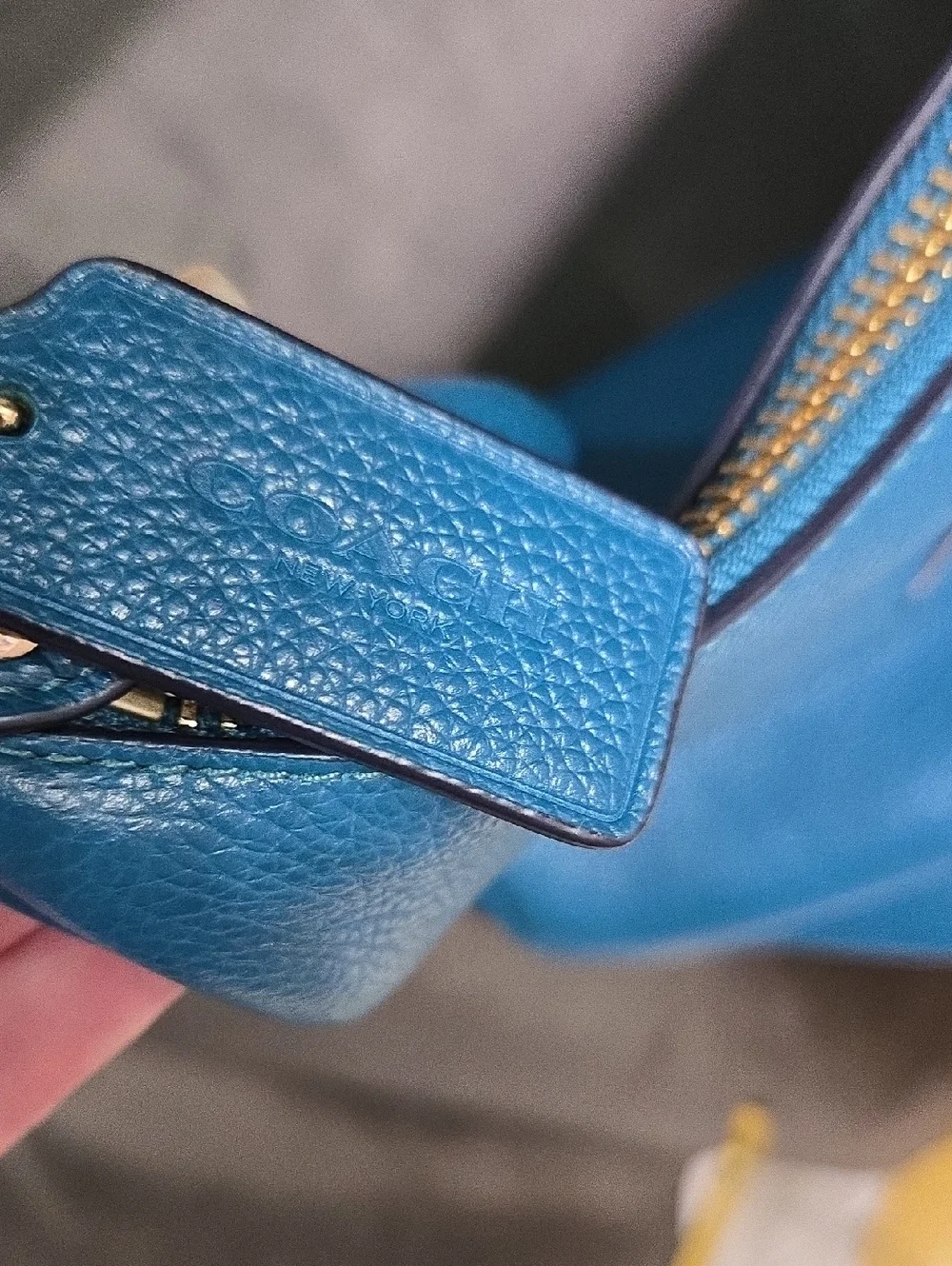 Coach Teal Blue Leather Shoulder Bag